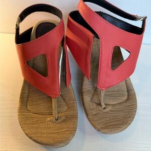Moroccan-Style Red Leather Thong Sandals